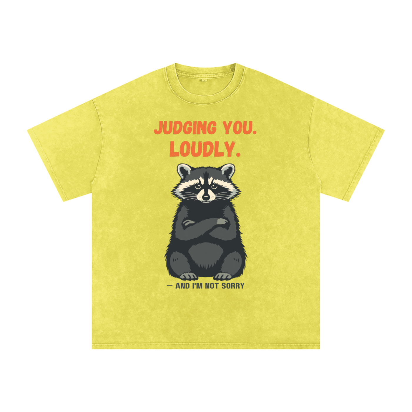 Judging You Loudly | Grumpy Raccoon Humor Oversized T-Shirt