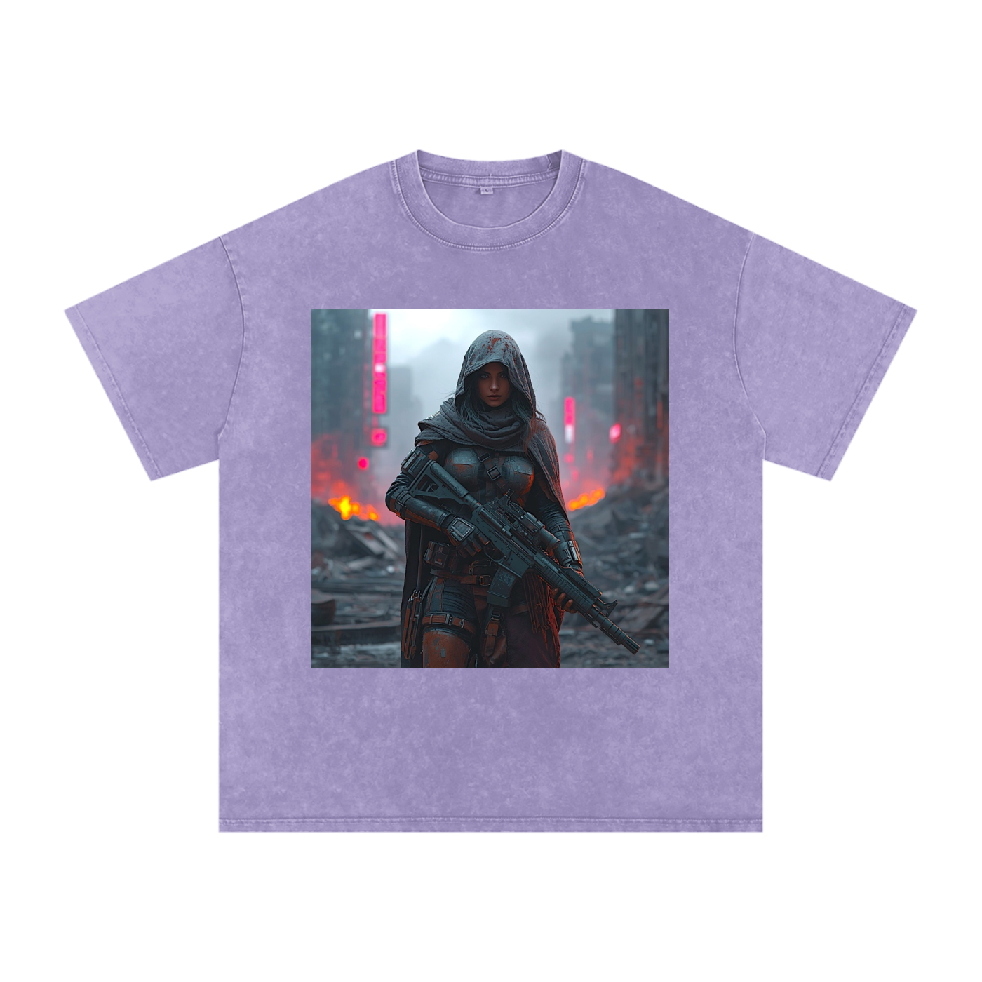 Snow Washed Oversized Cotton T-Shirt