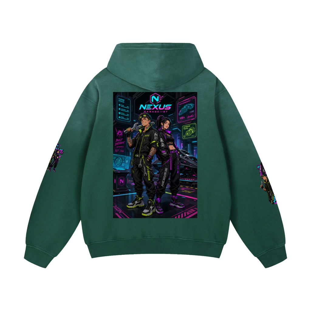 NEXUS MECHANIC Heavyweight Sunfade Oversized Hoodie
