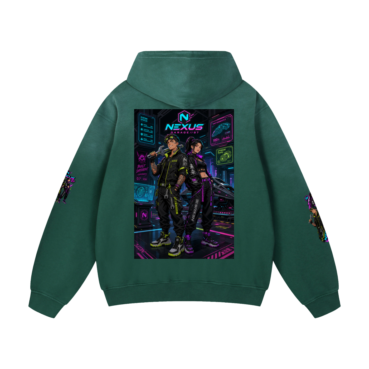 NEXUS MECHANIC Heavyweight Sunfade Oversized Hoodie