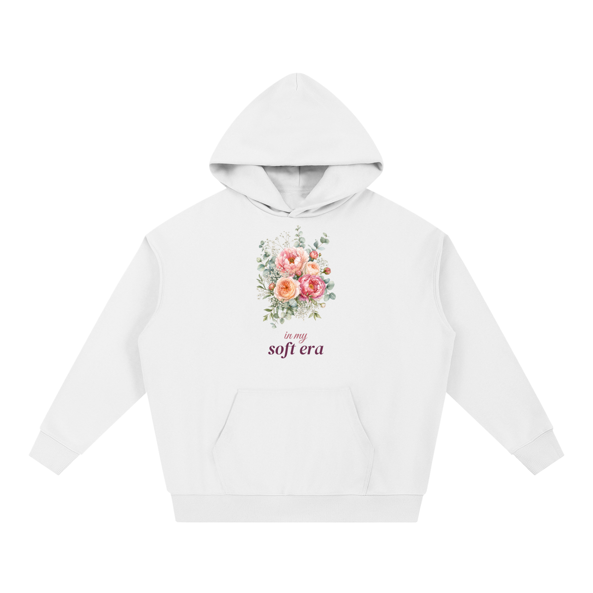 In My Soft Era Hoodie | Peony Floral Watercolor Floral Sweatshirt for Women
