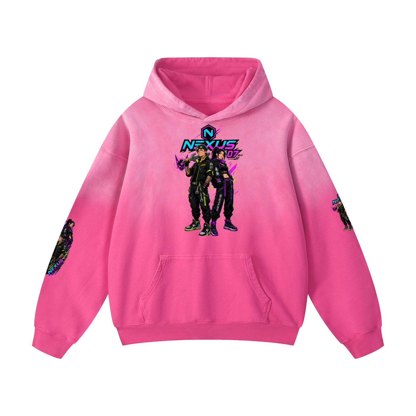 NEXUS MECHANIC Heavyweight Sunfade Oversized Hoodie