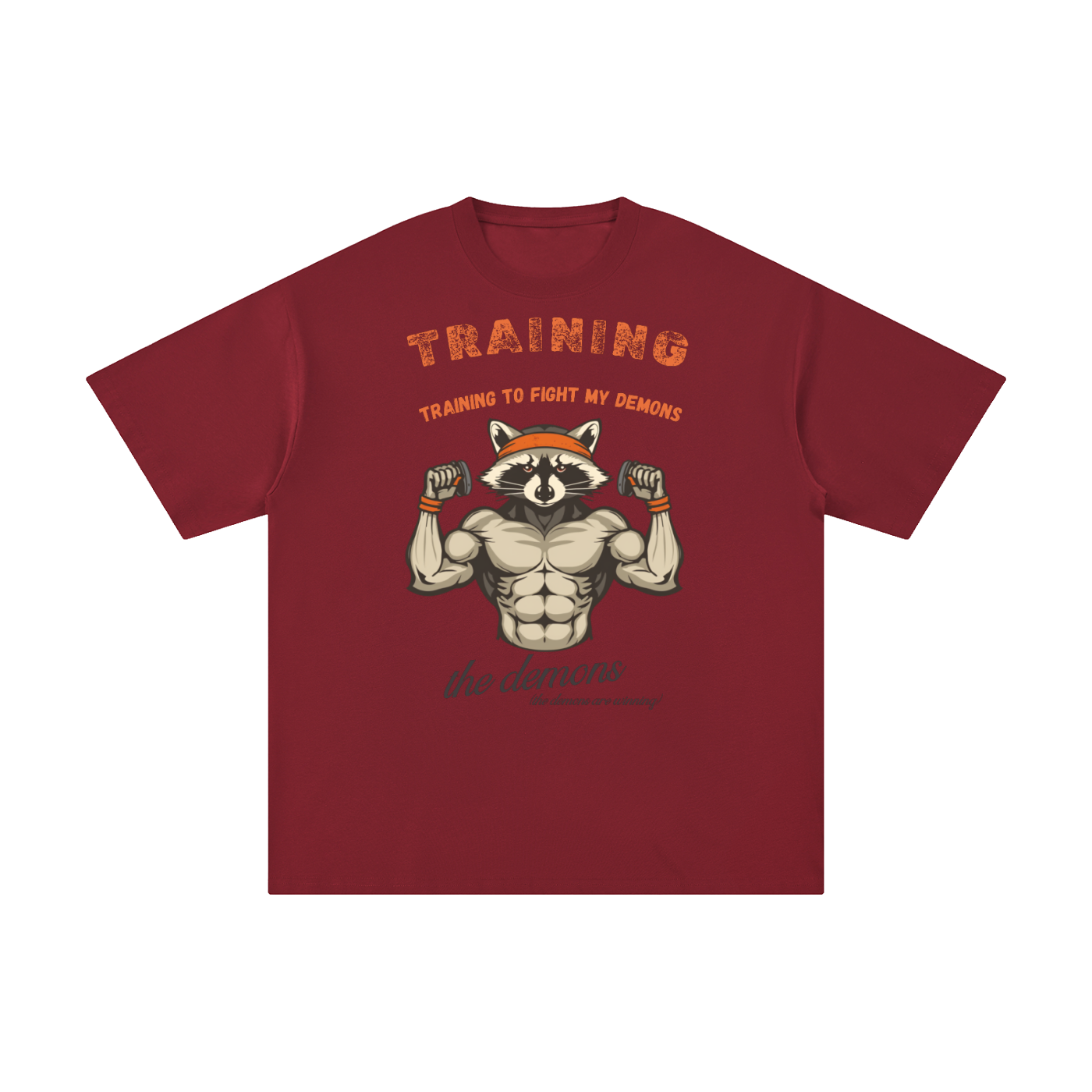 Training to Fight My Demons | Funny Raccoon T-Shirt