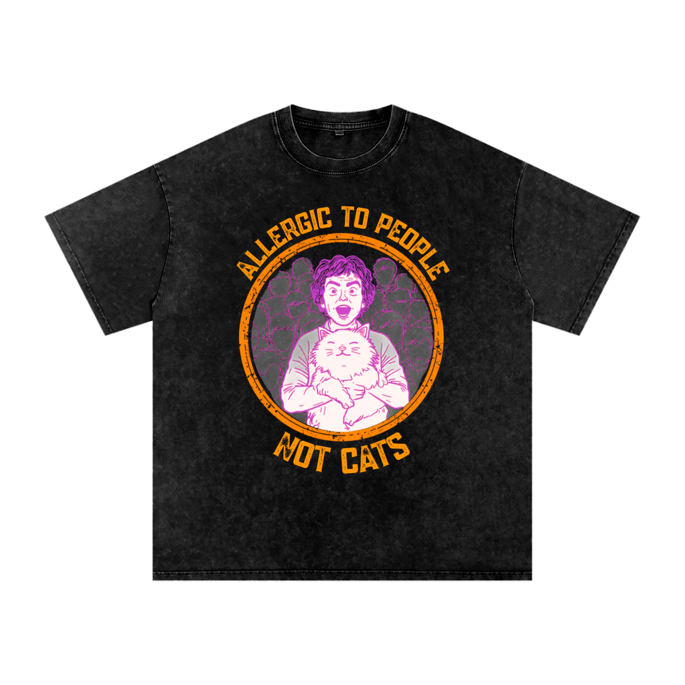 Allergic to People | Funny Introvert Cat T-Shirt