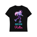 Neon Roller Shirt, Synthwave Roller Skate Tee, Glow Roller Girl Skating Gift