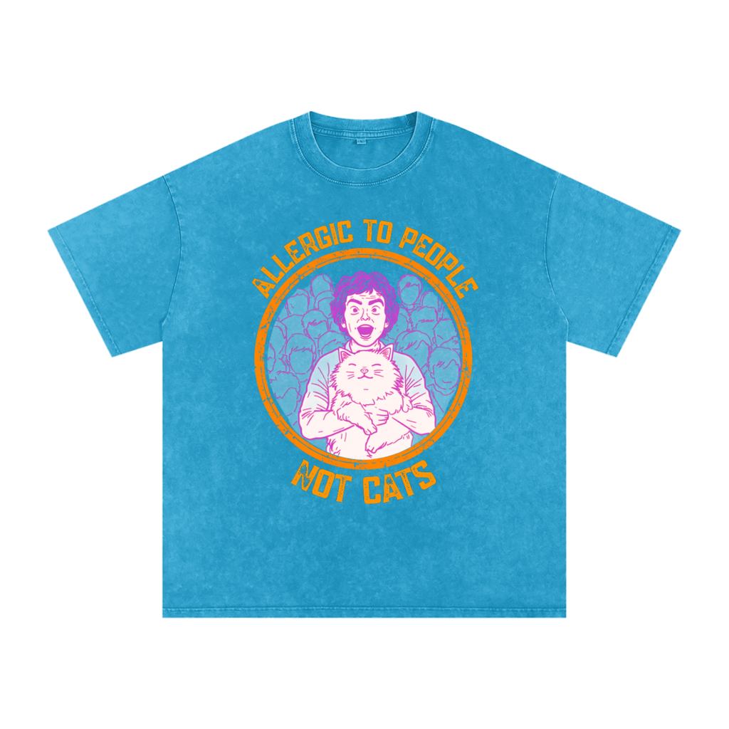 Allergic to People | Funny Introvert Cat T-Shirt