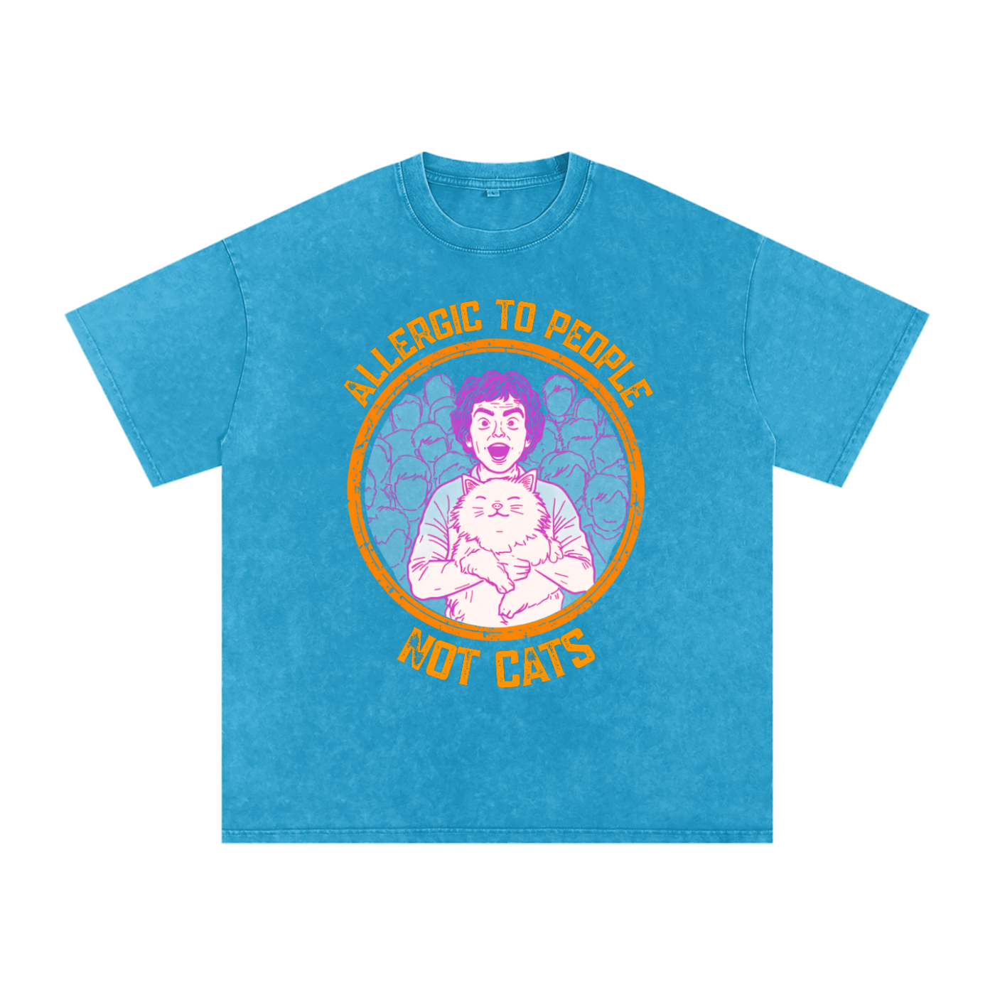 Allergic to People | Funny Introvert Cat T-Shirt