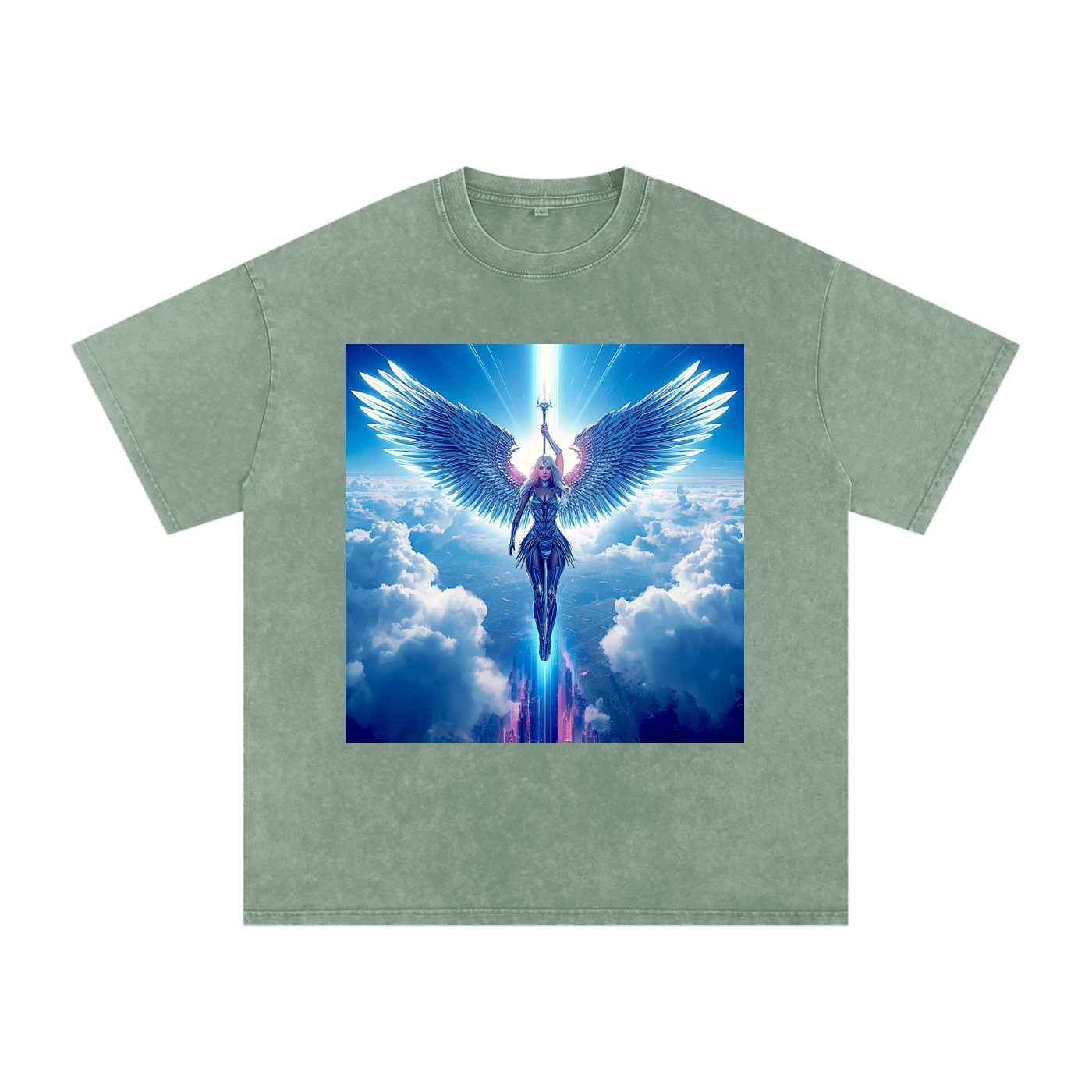 Snow Washed Oversized Cotton T-Shirt