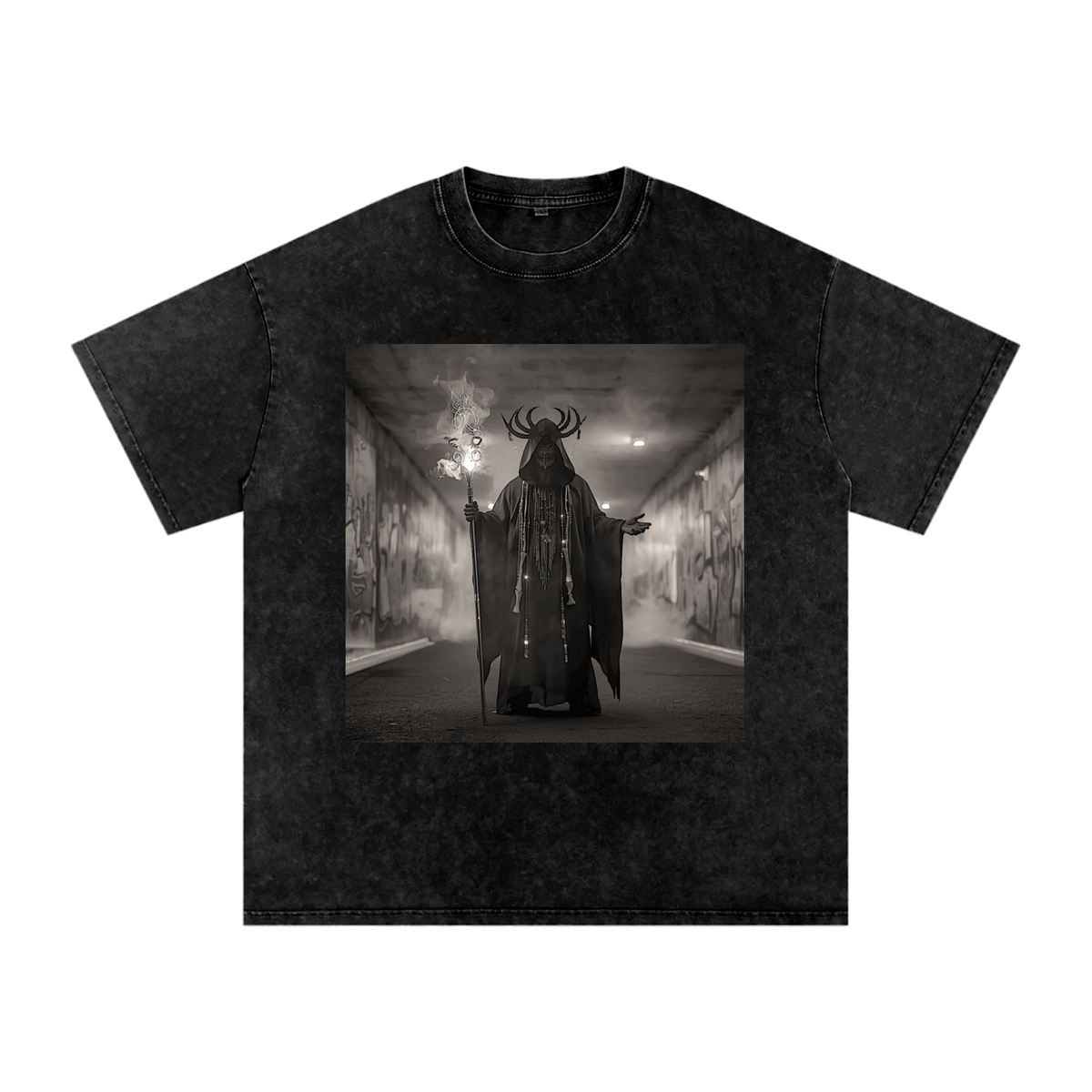 Snow Washed Oversized Cotton T-Shirt