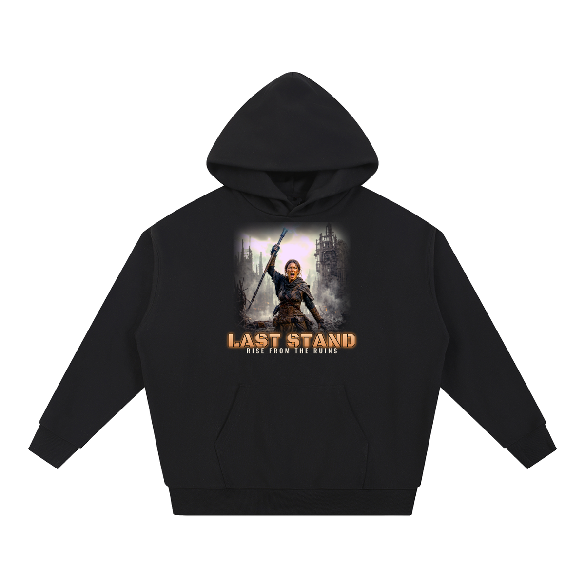 Last Stand Hoodie | Ruins Warrior Dystopian Graphic Hoodie