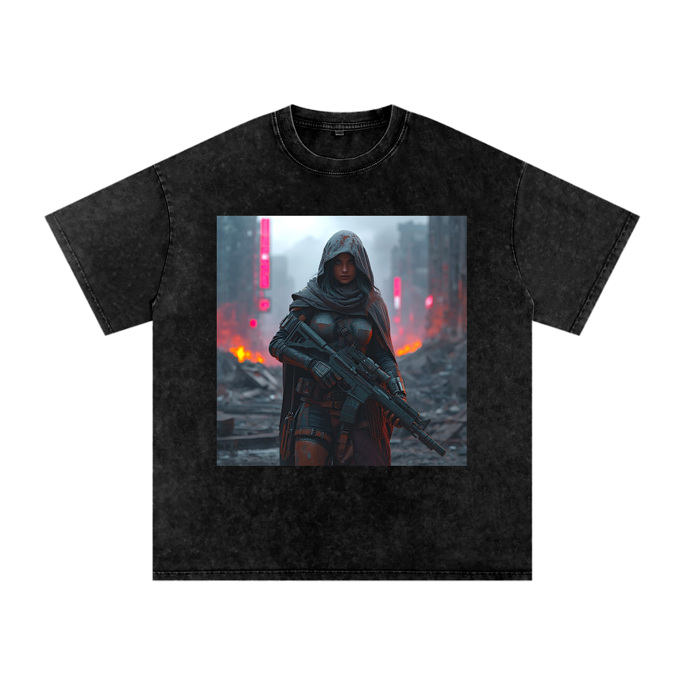 Snow Washed Oversized Cotton T-Shirt