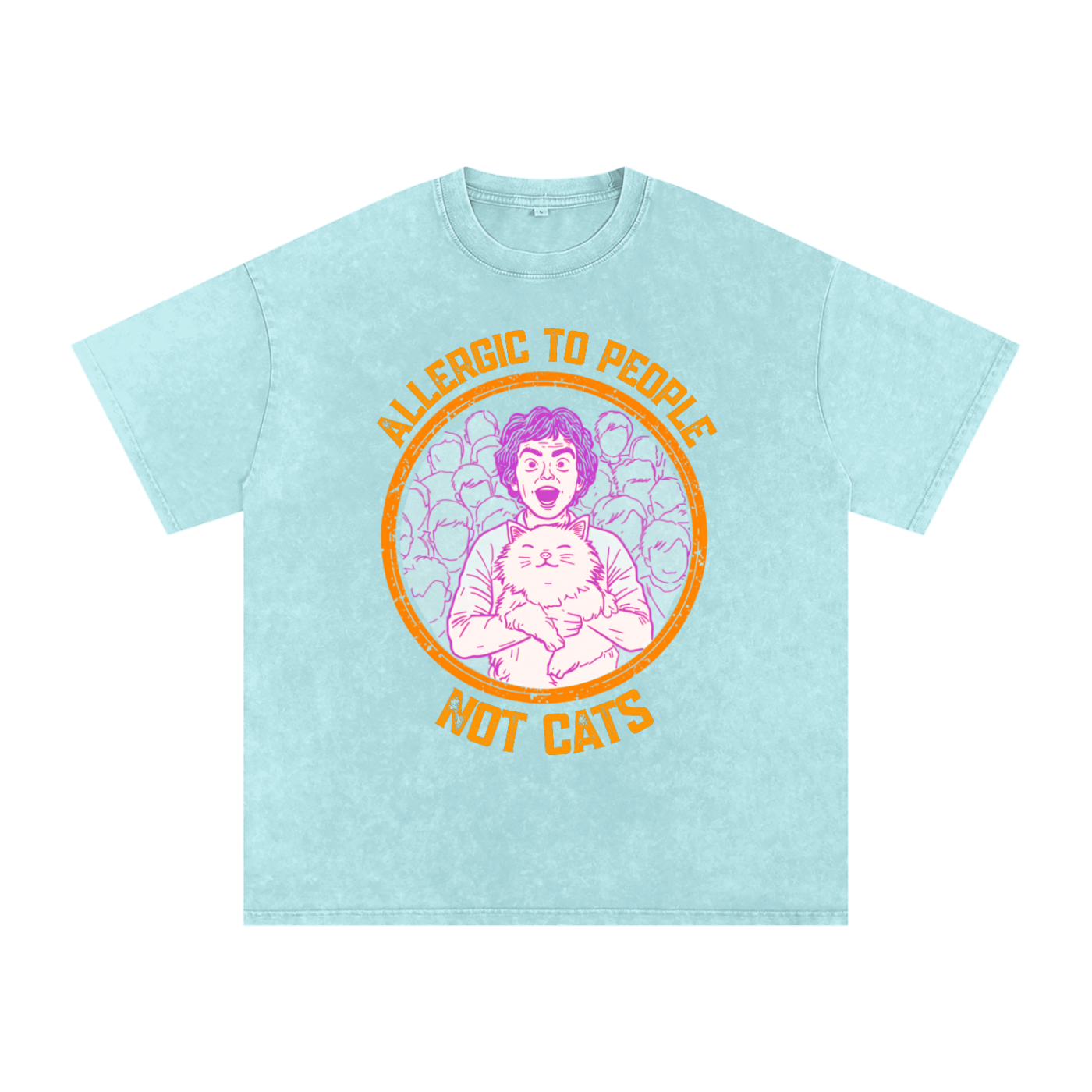 Allergic to People | Funny Introvert Cat T-Shirt
