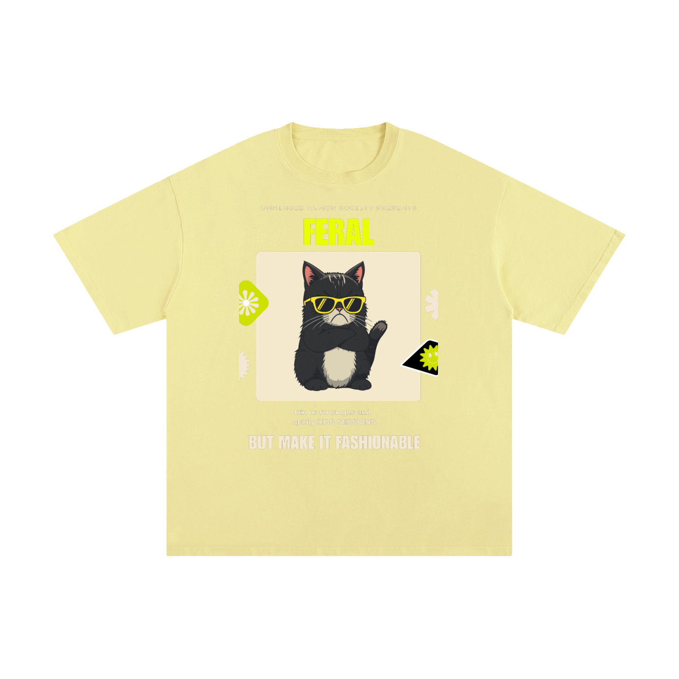 Feral Unhinged Humor Society | Funny Cat T-Shirt