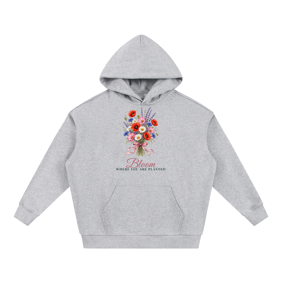 Bloom Where You Are Planted Hoodie | Wildflower Bouquet Watercolor Floral Sweatshirt for Women