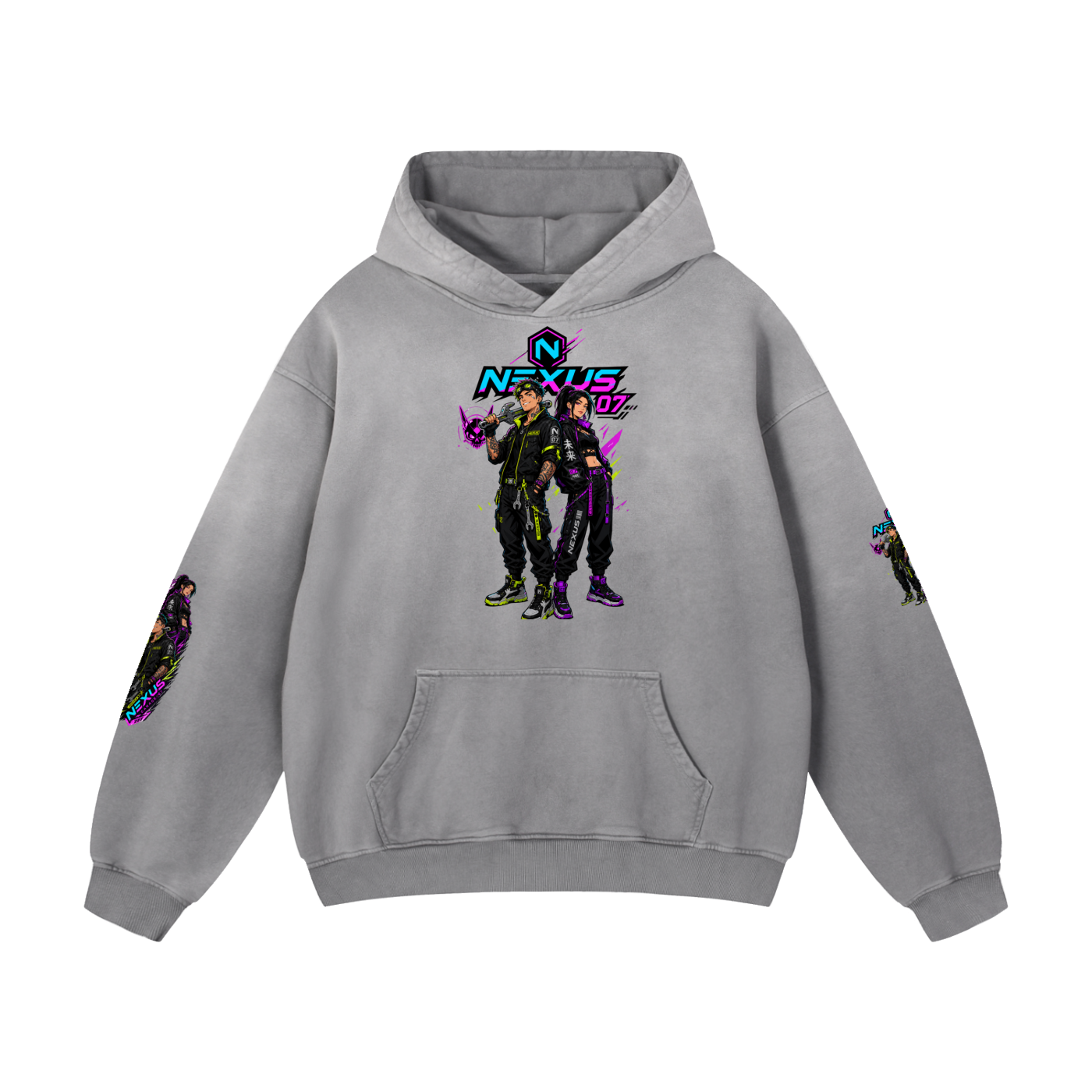 NEXUS MECHANIC Heavyweight Sunfade Oversized Hoodie