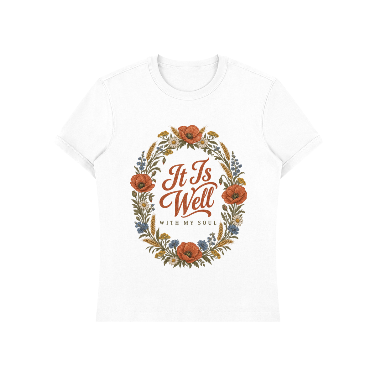 It Is Well With My Soul Shirt | Vintage Hymn Wildflower Tee, Christian Botanical Faith Shirt Gift
