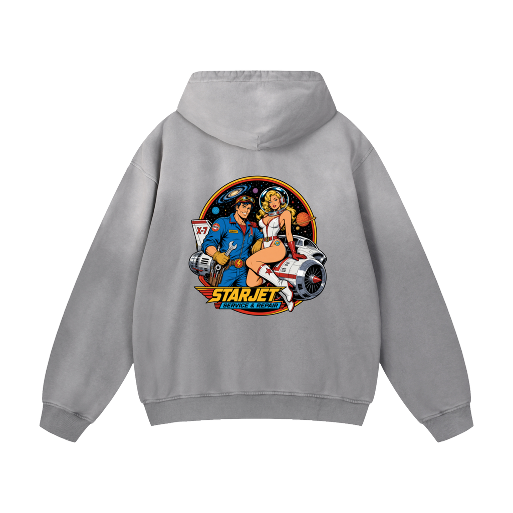 STARJET MECHANIC Heavyweight Sunfade Oversized Hoodie