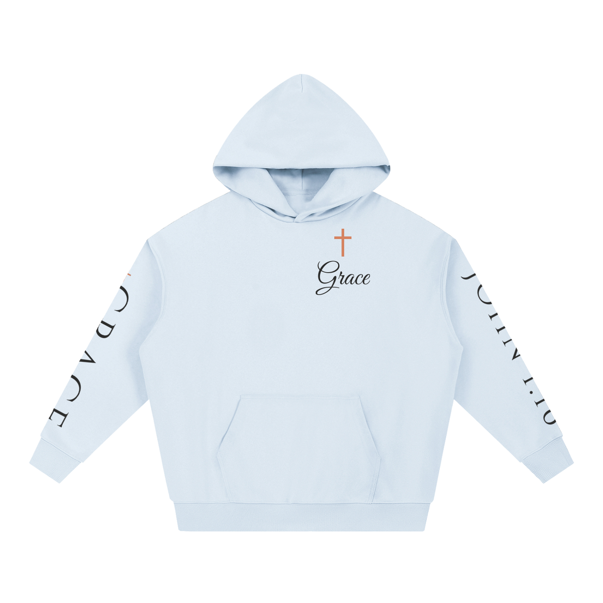 Grace Upon Grace Floral Cross Hoodie | John 1:16 Christian Sweatshirt, Wildflower Faith Gift for Women