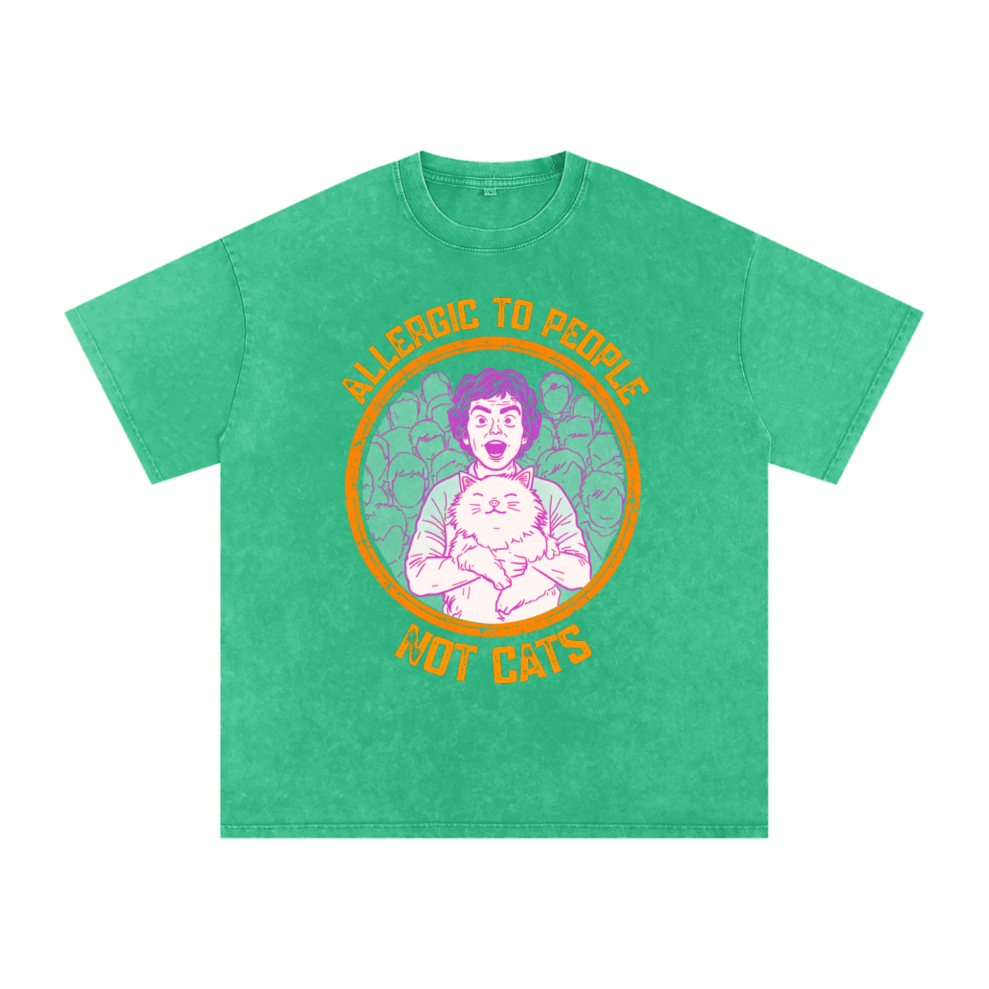 Allergic to People | Funny Introvert Cat T-Shirt