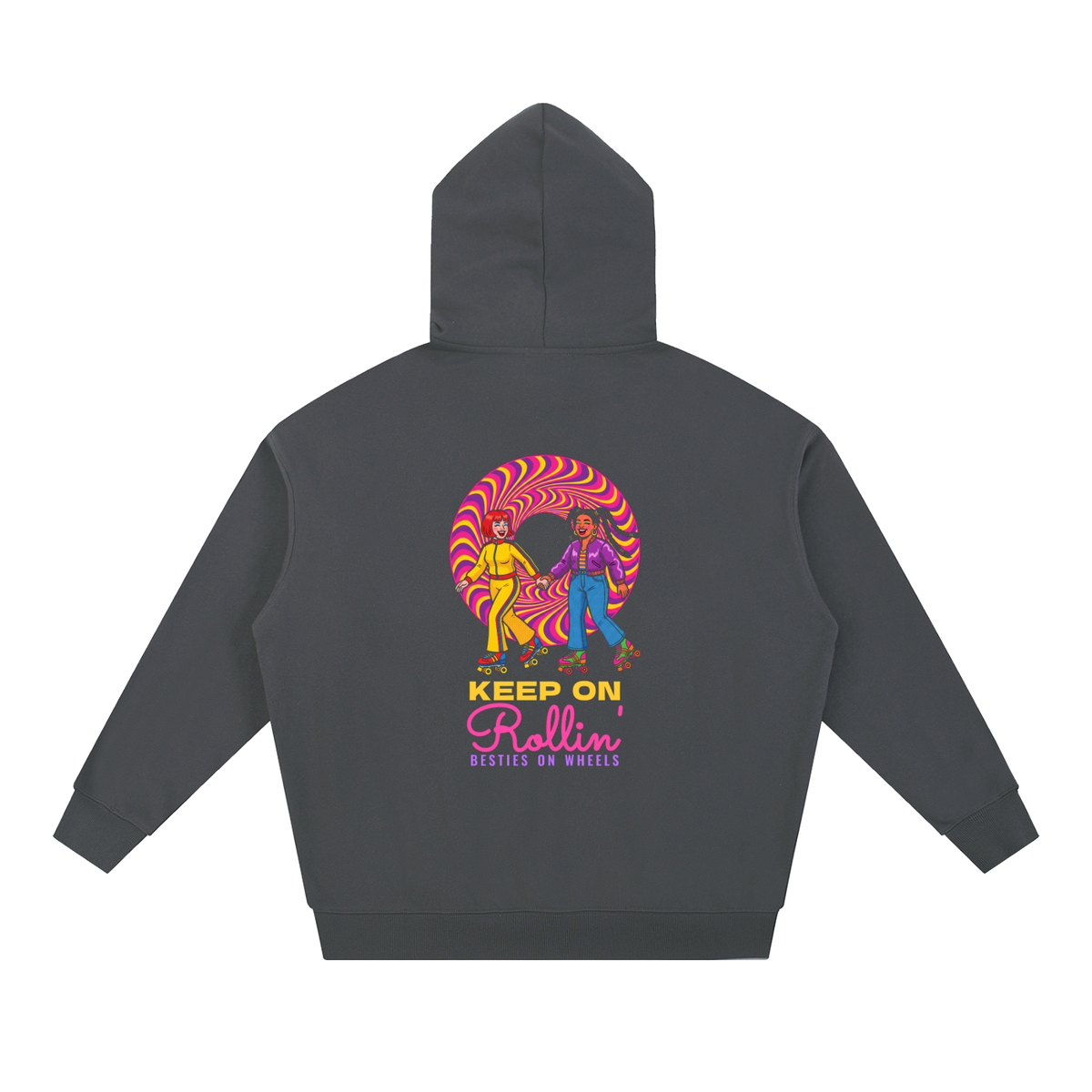 Keep On Rollin Besties Hoodie, Best Friend Roller Skate Sweatshirt, Retro Skating Gift for BFF