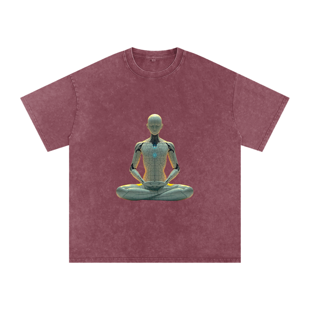 Snow Washed Oversized Cotton T-Shirt