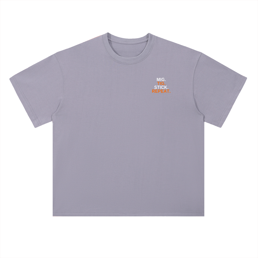 MIG STICK REPEAT Heavyweight Drop Shoulder Cotton T-Shirt