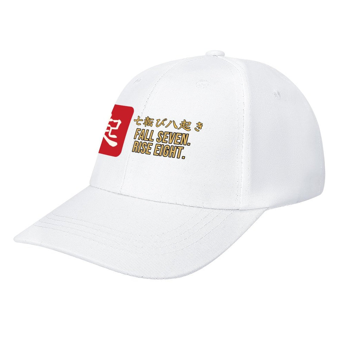 Fall Seven Rise Eight Samurai Cap | Japanese Proverb Kanji Baseball Hat, Motivational Streetwear Dad Hat