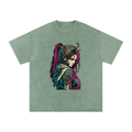 WASTELAND WARRIOR 02 | Dark Sci-Fi Snow-Washed Oversized Tee