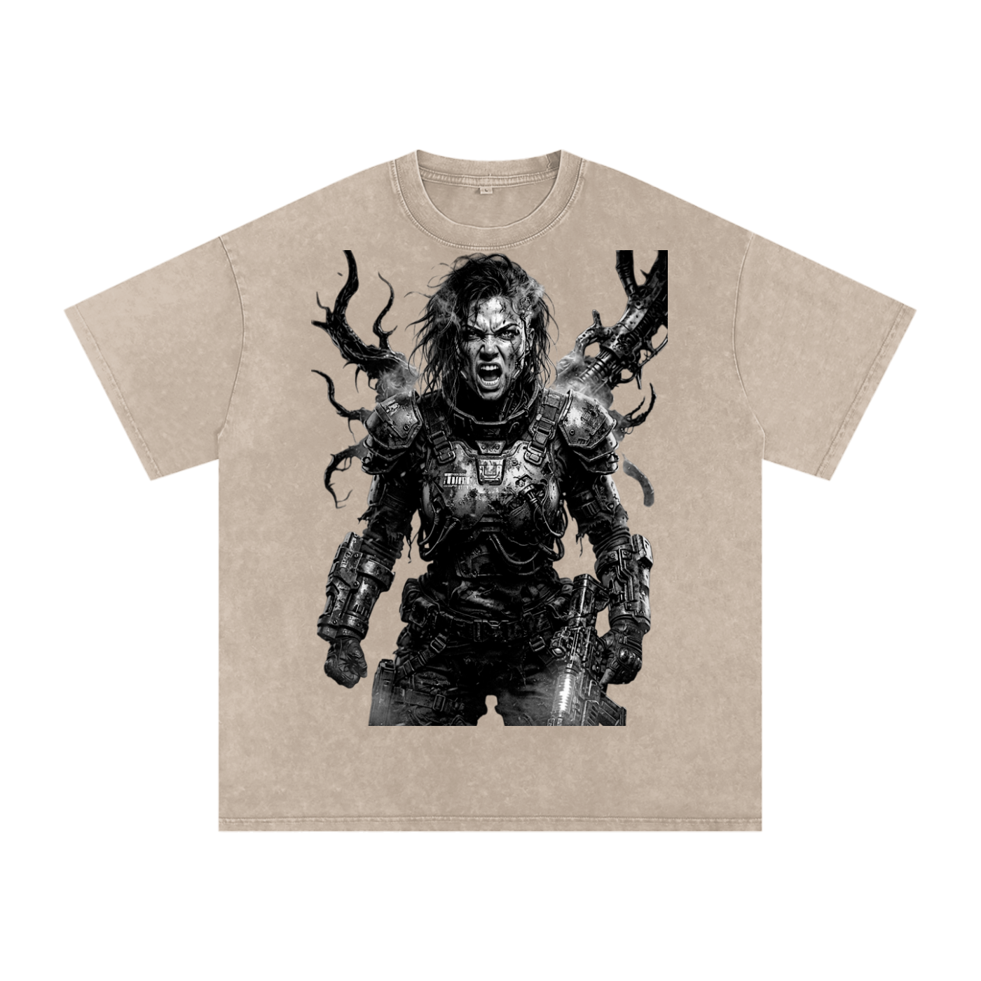 Snow Washed Oversized Cotton T-Shirt