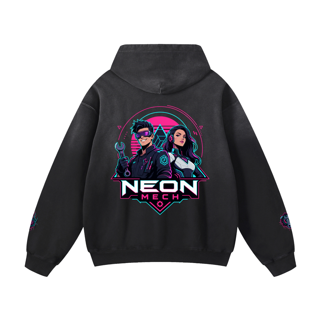 NEON MECHANIC Heavyweight Sunfade Oversized Hoodie