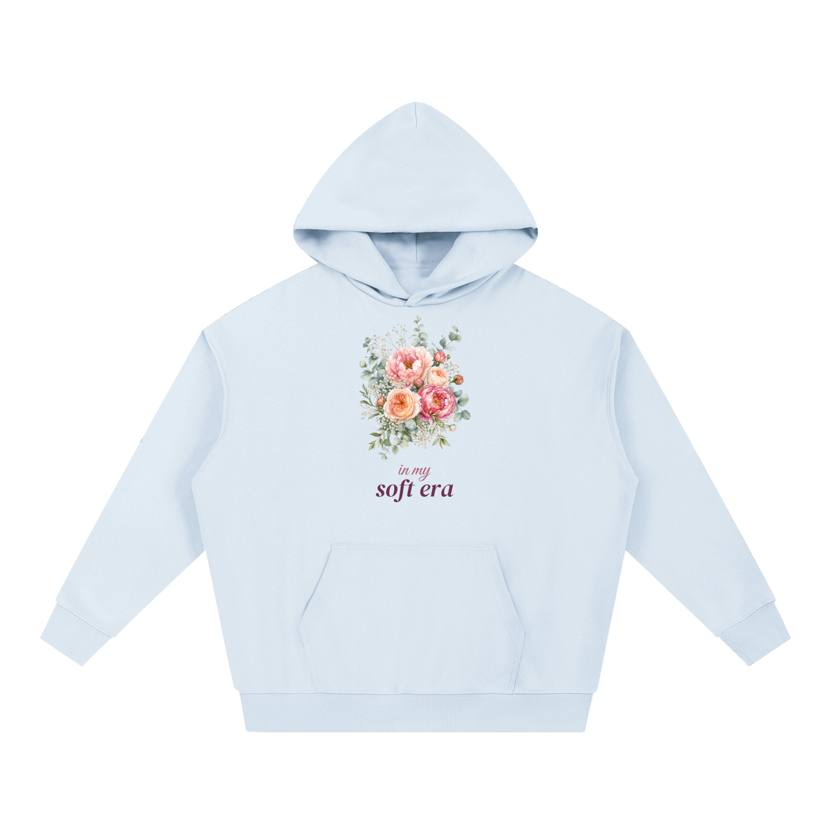 In My Soft Era Hoodie | Peony Floral Watercolor Floral Sweatshirt for Women
