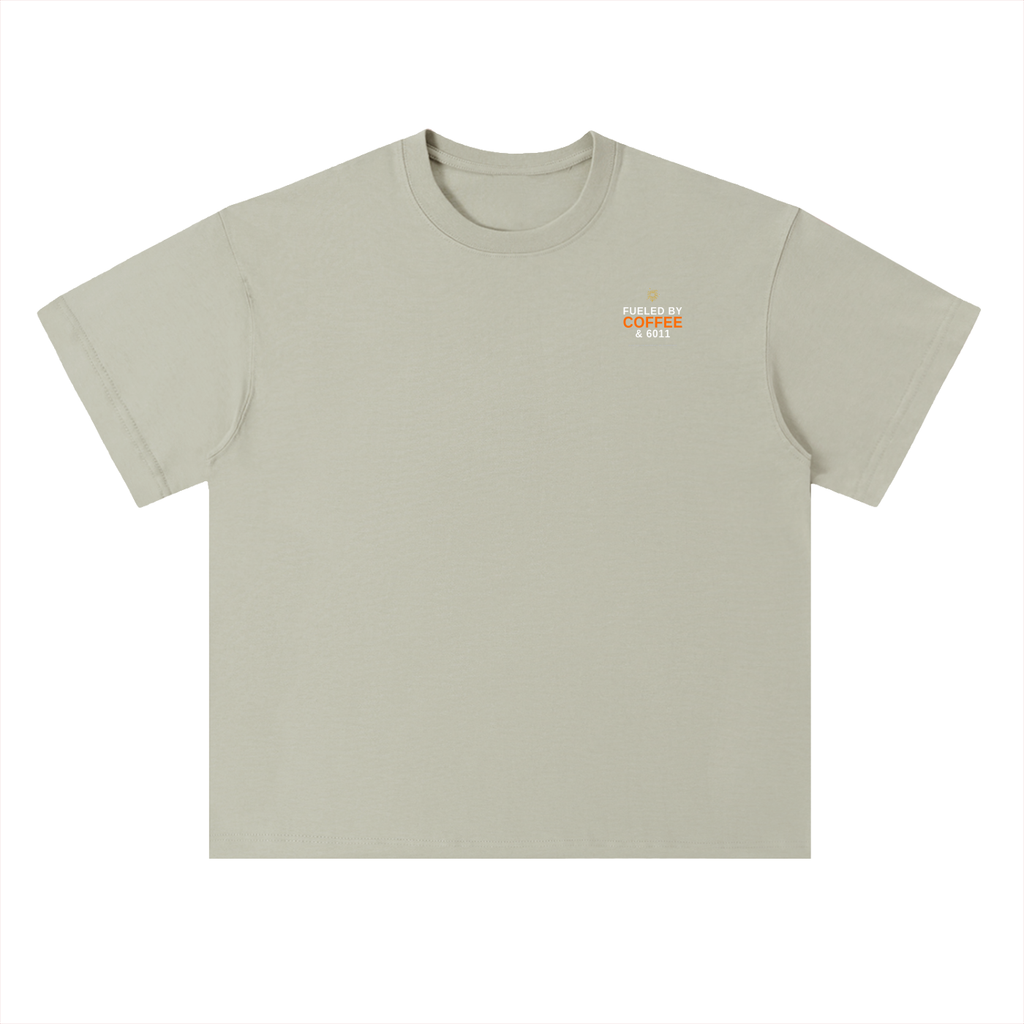 FUELED BY COFFE & 6011 Heavyweight Drop Shoulder Cotton T-Shirt