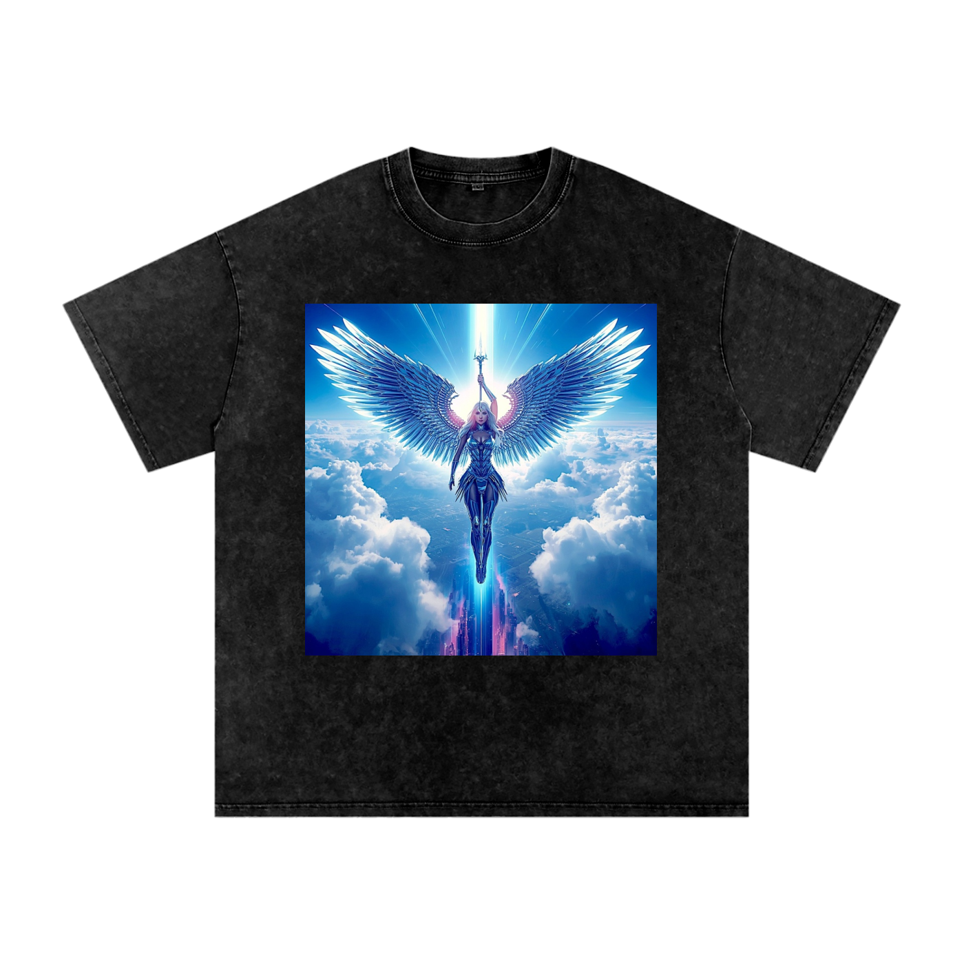 Snow Washed Oversized Cotton T-Shirt