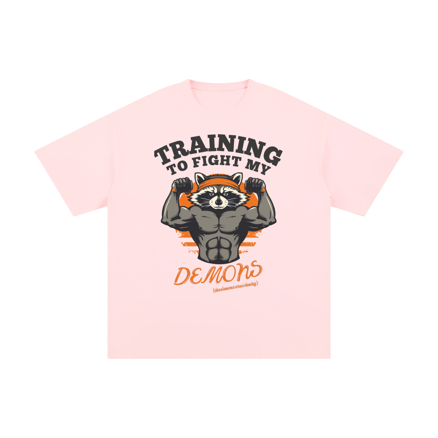 Training to Fight My Demons | Raccoon Gym T-Shirt