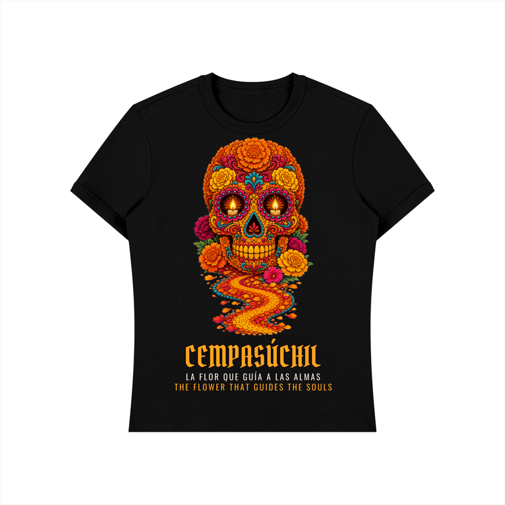 Cempasúchil T-Shirt | Marigold Sugar Skull Día de los Muertos Graphic Tee