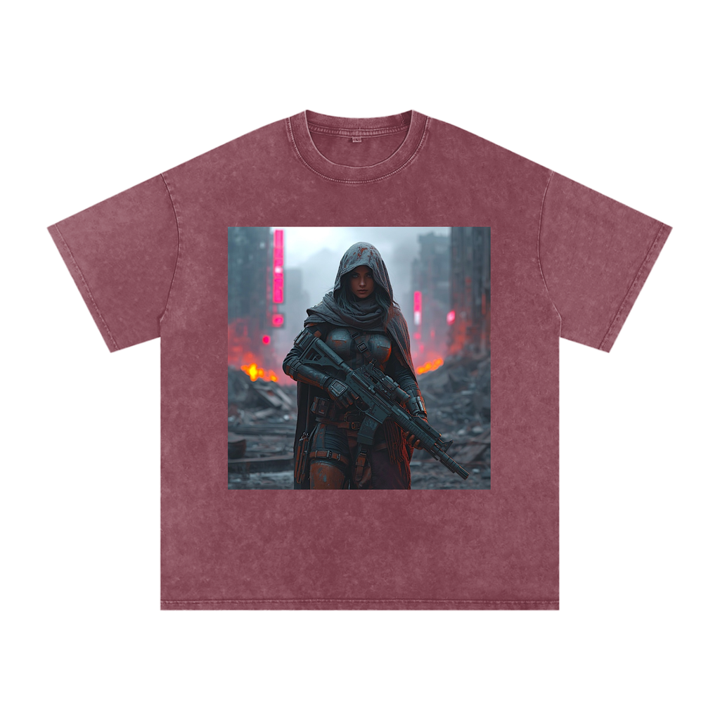 Snow Washed Oversized Cotton T-Shirt