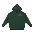 Fall Seven Rise Eight Hoodie | Japanese Proverb Female Samurai Graphic Hoodie, Back & Sleeve Print