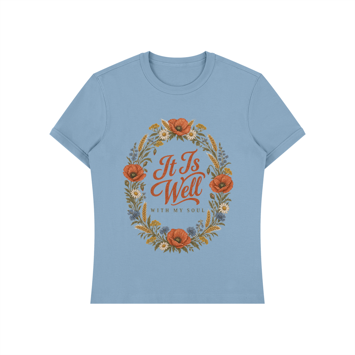 It Is Well With My Soul Shirt | Vintage Hymn Wildflower Tee, Christian Botanical Faith Shirt Gift