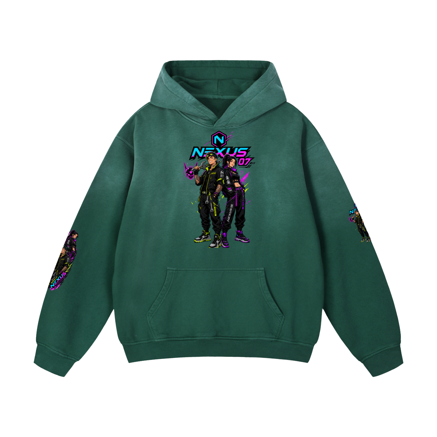 NEXUS MECHANIC Heavyweight Sunfade Oversized Hoodie
