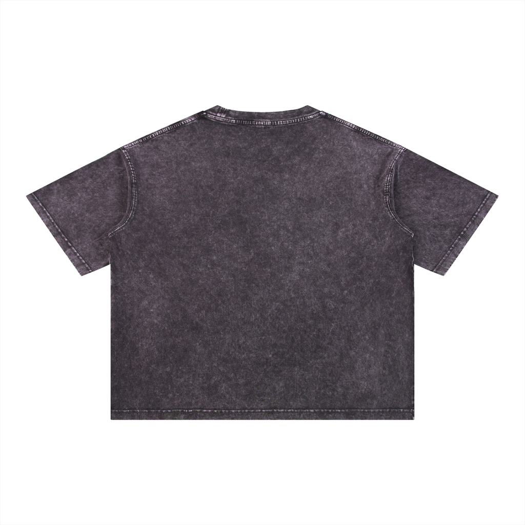 Mentally Checked Out | Funny Cat Boxy Washed T-Shirt