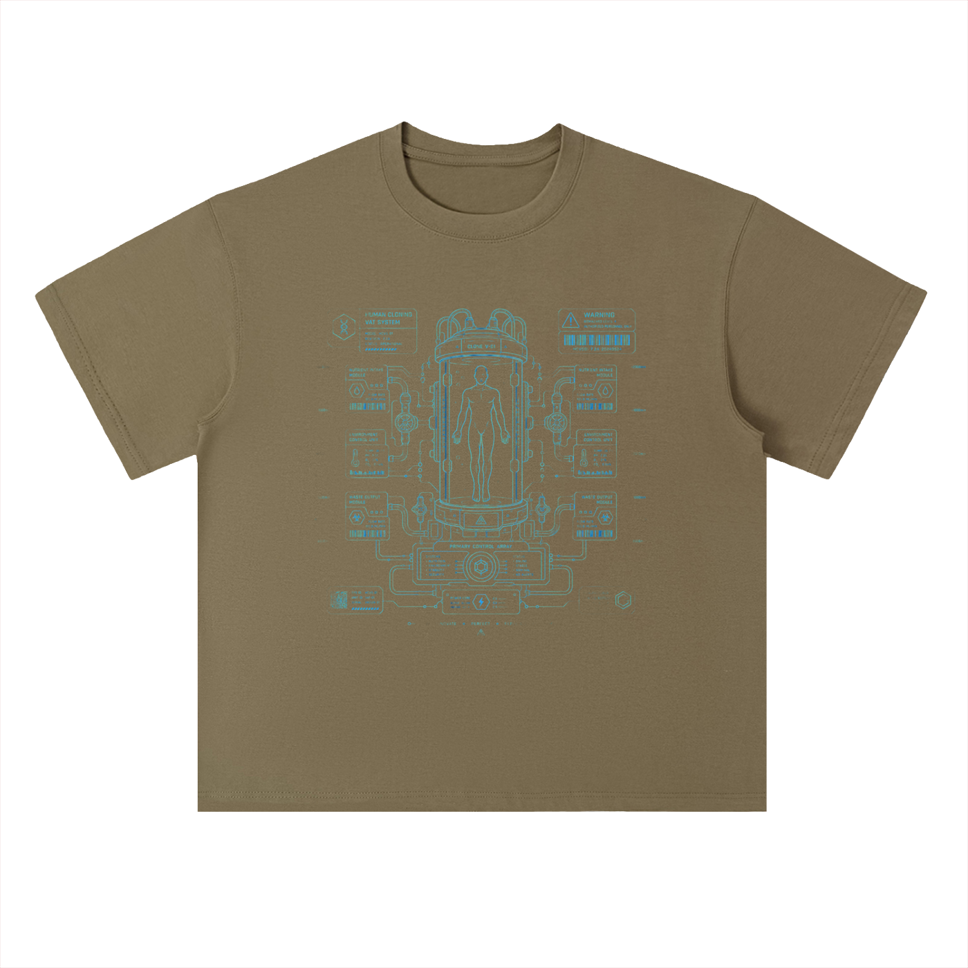 HUMAN CLONE VECTOR SCI FI Heavyweight Drop Shoulder Cotton T-Shirt