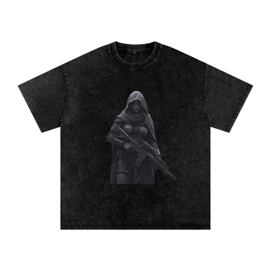Snow Washed Oversized Cotton T-Shirt