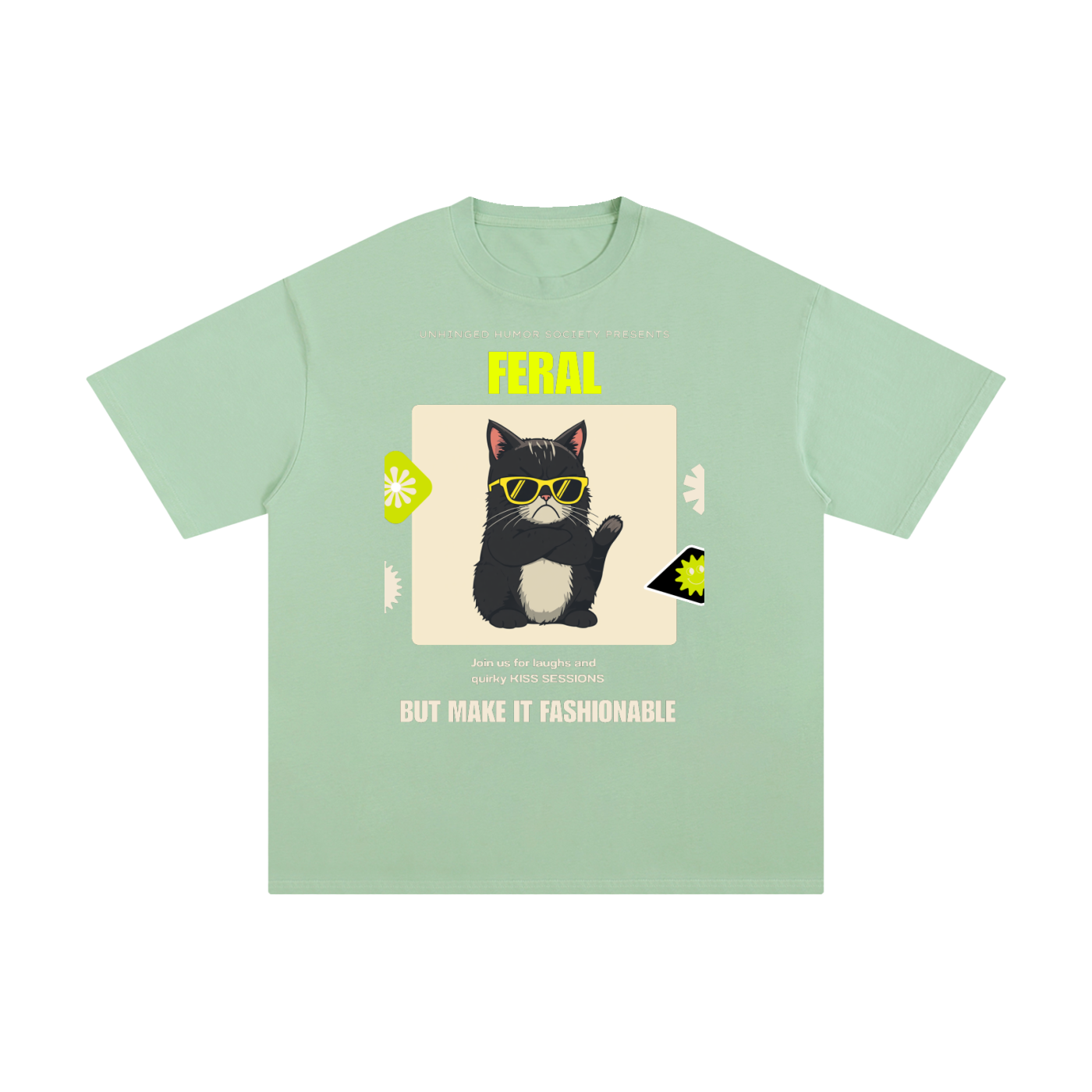 Feral Unhinged Humor Society | Funny Cat T-Shirt