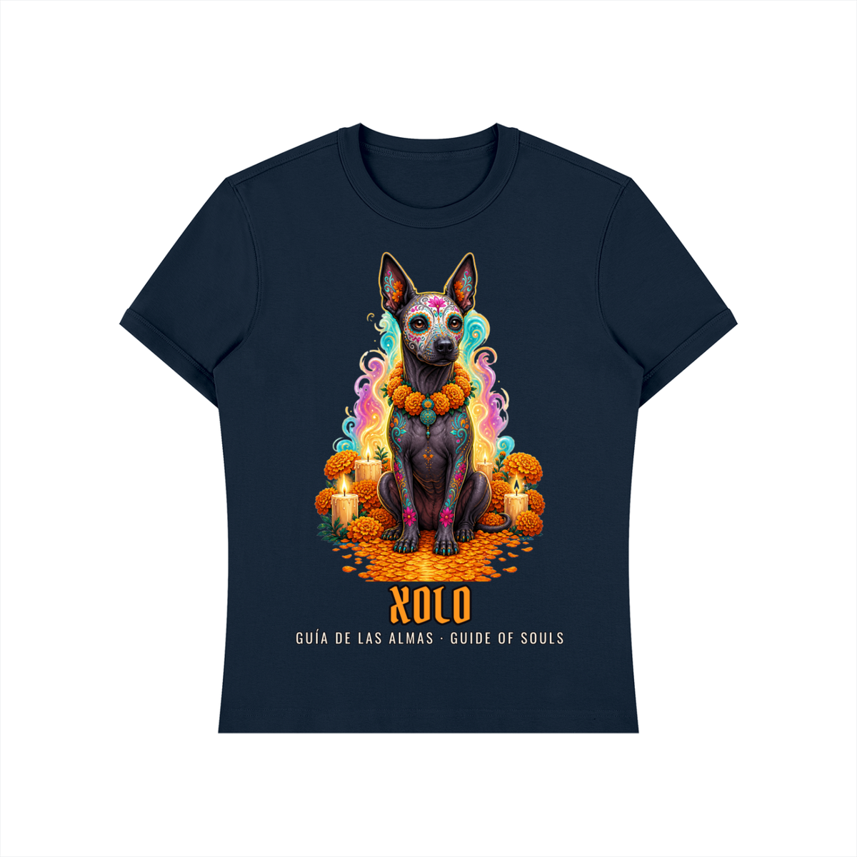 Xolo T-Shirt | Xoloitzcuintle Spirit Dog Día de los Muertos Graphic Tee