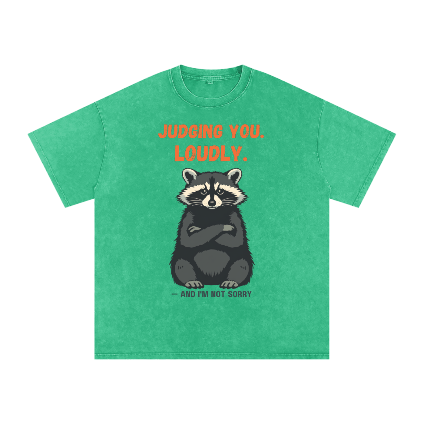 Judging You Loudly | Grumpy Raccoon Humor Oversized T-Shirt