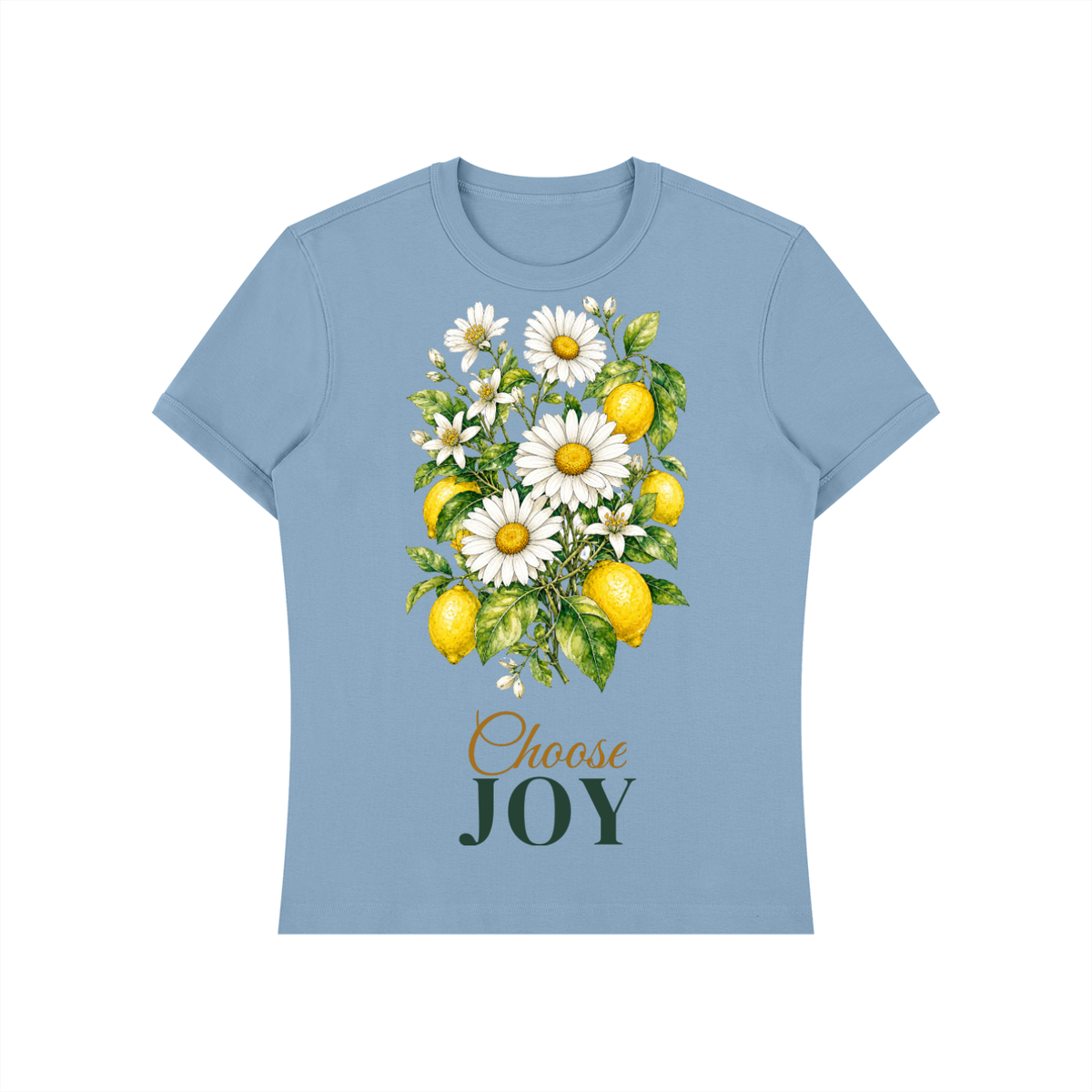 Choose Joy Shirt | Daisy Lemon Watercolor Graphic Tee for Women