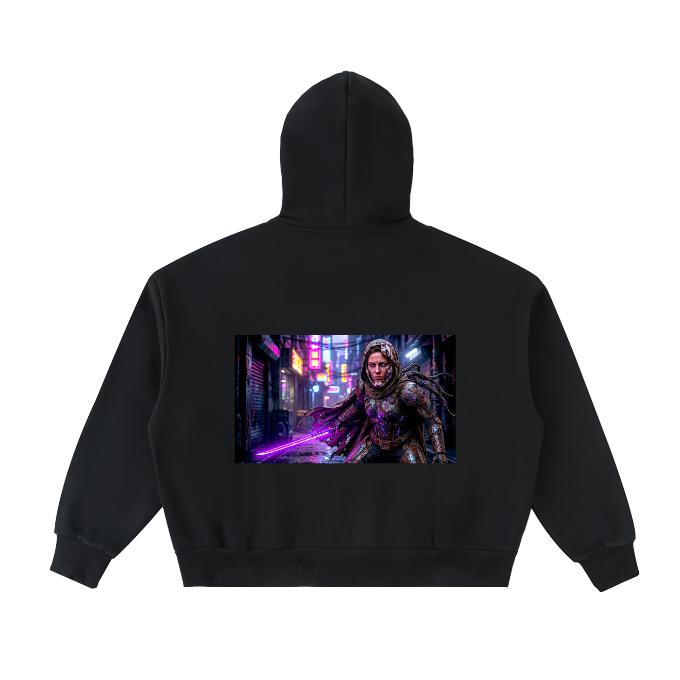Fleeced Full-Zip Boxy Hoodie