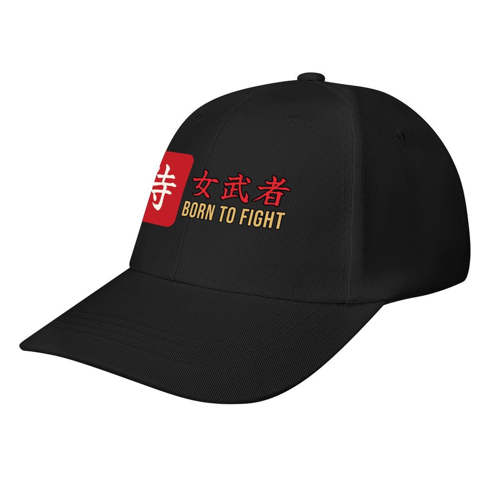 Born to Fight Samurai Cap | Onna-Musha Kanji Baseball Hat, Japanese Female Warrior Streetwear Dad Hat