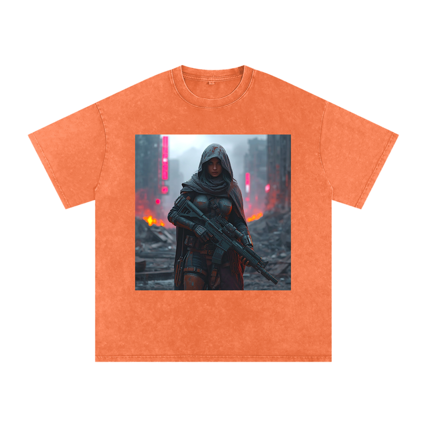 Snow Washed Oversized Cotton T-Shirt