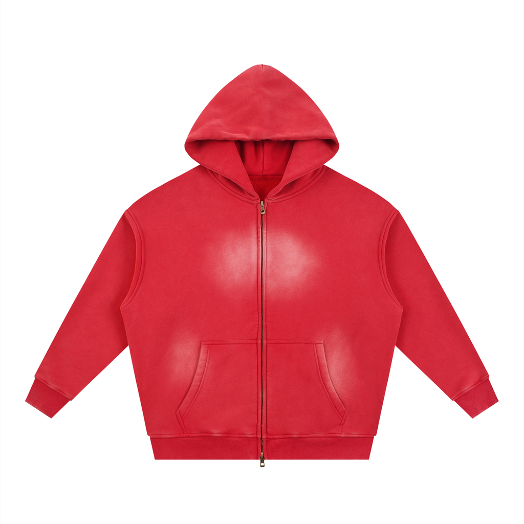 WASTELAND WARRIOR 15 | Dark Sci-Fi Two-Way Zip Boxy Fleece Hoodie